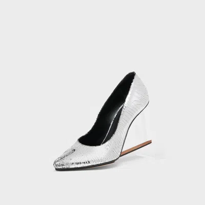 Maison Margiela Tabi Claw Plexi Pump Woman Silver In Metallic