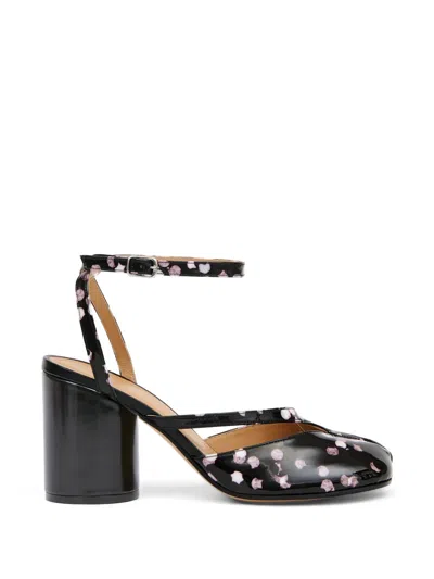 Maison Margiela Tabi Confetti-print Heeled Pumps In Black