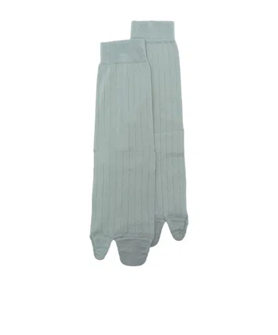 Maison Margiela Tabi Cotton-blend Socks In Gray