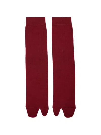 Maison Margiela Tabi Cotton Socks In Red