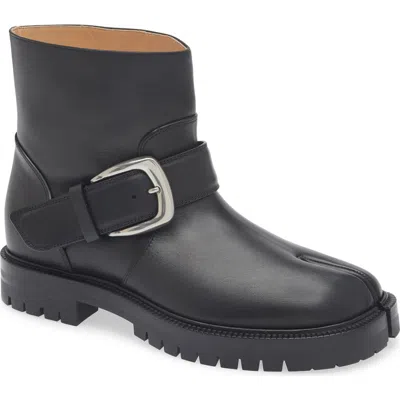Maison Margiela Tabi Country Buckle Ankle Boot In Black