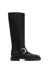 Maison Margiela Knee-high Tabi Boots Featuring Buckle Detail In Black