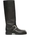Maison Margiela Knee-high Tabi Boots Featuring Buckle Detail In Black