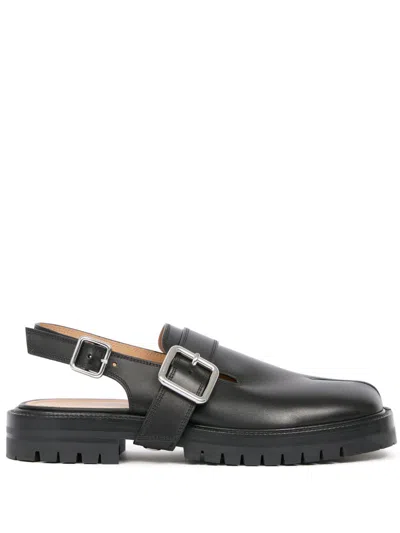 Maison Margiela Tabi County Leather Sandals In Black