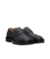 Maison Margiela Scratched Waxy Leather Tabi County Loafer Black In Black