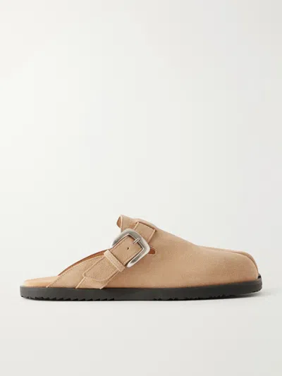 Maison Margiela Tabi Daily Split-toe Suede Sandals In Nude