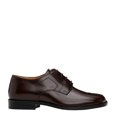 Maison Margiela Brown Tabi Lace-up Oxfords In T2264 Chic Brown
