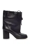 MAISON MARGIELA TABI DRAWSTRING LEATHER ANKLE BOOTS