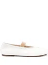 Maison Margiela Ivory Lamb Leather Ballerinas With Delicate Instep Strap