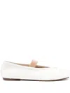 Maison Margiela Ivory Lamb Leather Ballerinas With Delicate Instep Strap