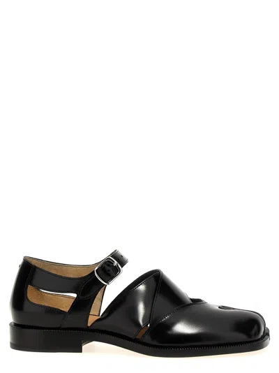 Maison Margiela Tabi Leather Sandals In Black