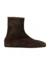 Maison Margiela Tabi Flat Suede Boots In Black