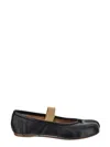 Maison Margiela Lamb Leather Ballerinas With Delicate Instep Strap In Black
