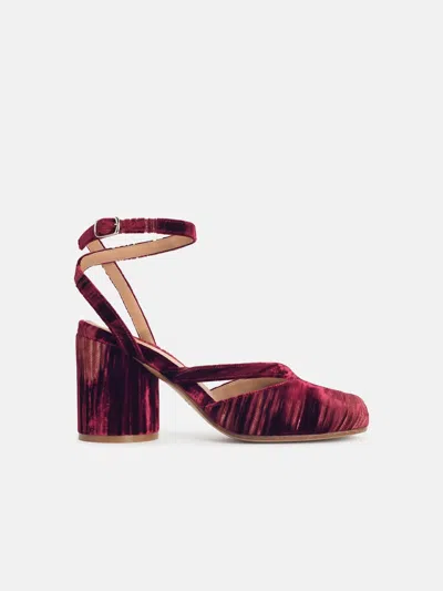 Maison Margiela 'tabi' Grape Marc Fabric Sandals In Red
