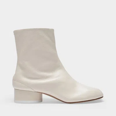 MAISON MARGIELA TABI H30 ANKLE BOOTS - MAISON MARGIELA - LEATHER - WHITE