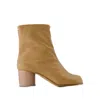 Maison Margiela Beige Tabi Ankle Boots In Brown