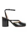 Maison Margiela Tabi Split-toe Glossed Leather Pumps In Black