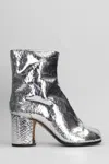 Maison Margiela Tabi Split-toe Crinkled Metallic Patent-leather Ankle Boots