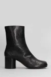Maison Margiela Tabi High Heels Ankle Boots In Black Leather