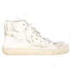 Maison Margiela Tabi High-top Sneakers In White And Gold Leather In White