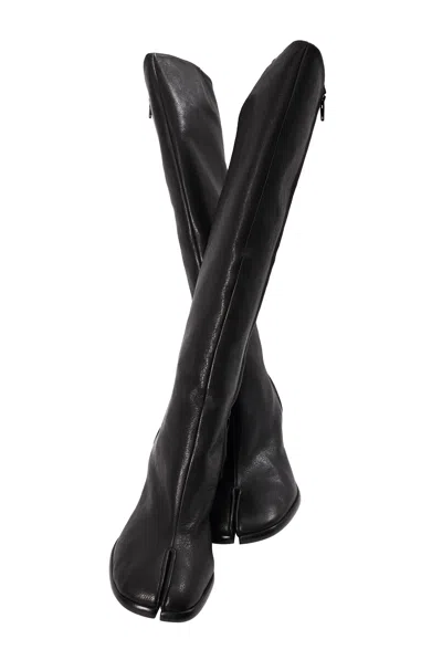 Maison Margiela Tabi Knee-high Boots In Black