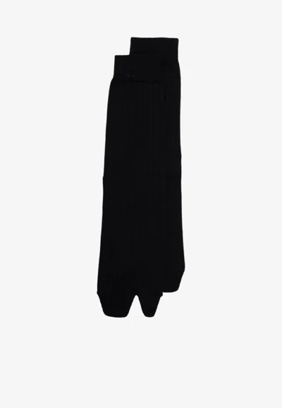 Maison Margiela Tabi Knit Socks In Black