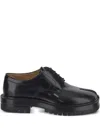 Maison Margiela 20mm Tabi Leather Lace-up Shoes In Black