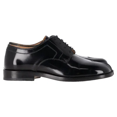 Maison Margiela Tabi Lace-up Oxfords In Black Leather