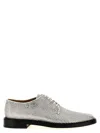 Maison Margiela Lace-up Shoes With Embellished Design And Textured Finish In Silver