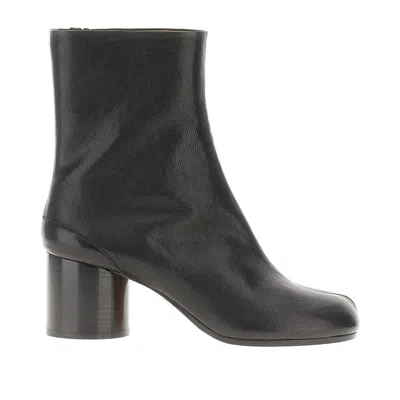 Maison Margiela 'tabi' Leather Ankle Boots In Black