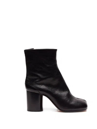 Maison Margiela 80mm Leather Tabi-toe Ankle Boots In Black