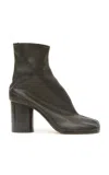 Maison Margiela Ankle Boots In Premium Sheepskin Leather With Unique Toe Design And Chunky Heel In Black