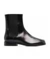 Maison Margiela Tabi Leather Ankle Boots In Black