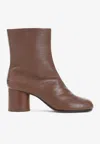 Maison Margiela Signature Split-toe Brown Leather Tabi Boots In Brown