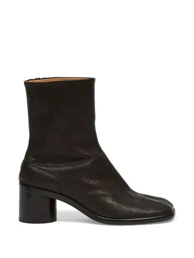 Maison Margiela Tabi Leather Ankle Boots In Brown