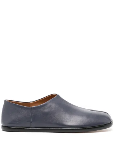 Maison Margiela Tabi Leather Babouche Shoes In Blue