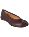Maison Margiela Tabi Split-toe Leather Ballet Flats In Red