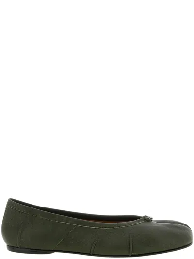 Maison Margiela Tabi Leather Ballerina Flats With Tabi Toe In Multi