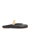 Maison Margiela Tabi Frayed Split-toe Leather Ballet Flats In Black