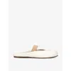 Maison Margiela Tabi Frayed Split-toe Leather Ballet Flats In White/comb