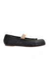 Maison Margiela Lamb Leather Ballerinas With Delicate Instep Strap In Black