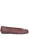 Maison Margiela Tabi Split-toe Leather Ballet Flats In Merlot