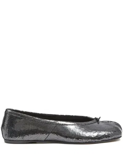 Maison Margiela Tabi Leather Ballerina Shoes In Schwarz