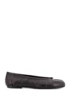 Maison Margiela Black Leather Tabi Ballerinas With Signature Detailing In Black