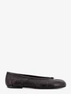 Maison Margiela Black Leather Tabi Ballerinas With Signature Detailing In Black