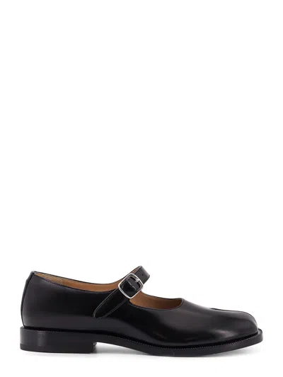 Maison Margiela Tabi Leather Ballerinas In Black