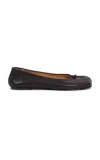 Maison Margiela Tabi Leather Ballet Flats In Black