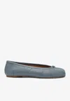 Maison Margiela Tabi Leather Ballet Flats In Blue