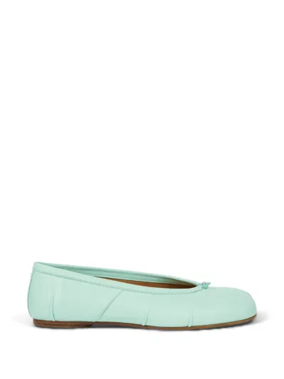 Maison Margiela Tabi Leather Ballet Flats In Blue