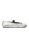 Maison Margiela Tabi Split-toe Metallic Cracked-leather Ballet Flats In Silver